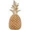 13" Gold Textured Pineapple Fruit Sculpture with Carved Top